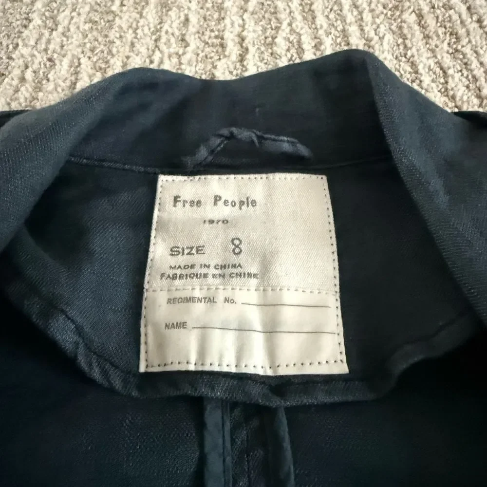 Free People Charcoal Cropped Biker Jacket - Picture 4 of 4